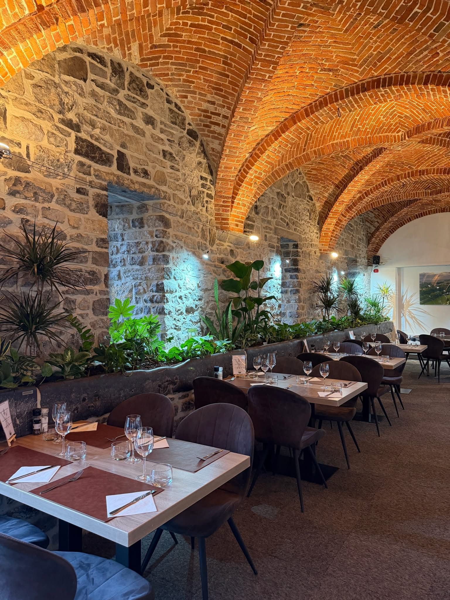 Salle de restaurant avec voûtes